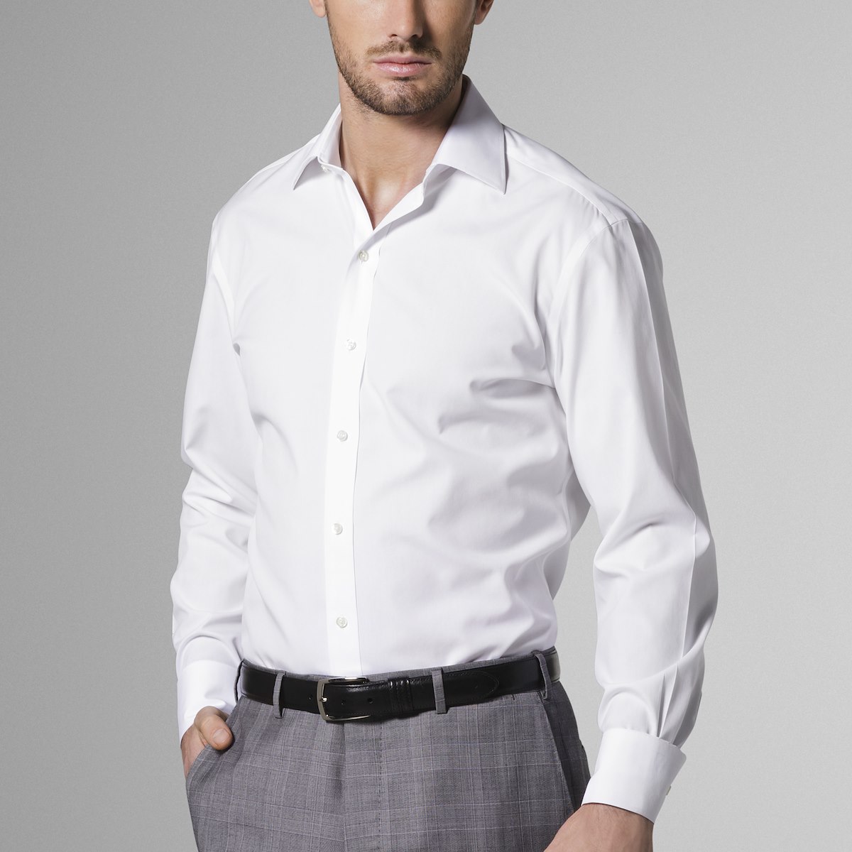 WrinkleFree Dress Shirt White J.Hilburn