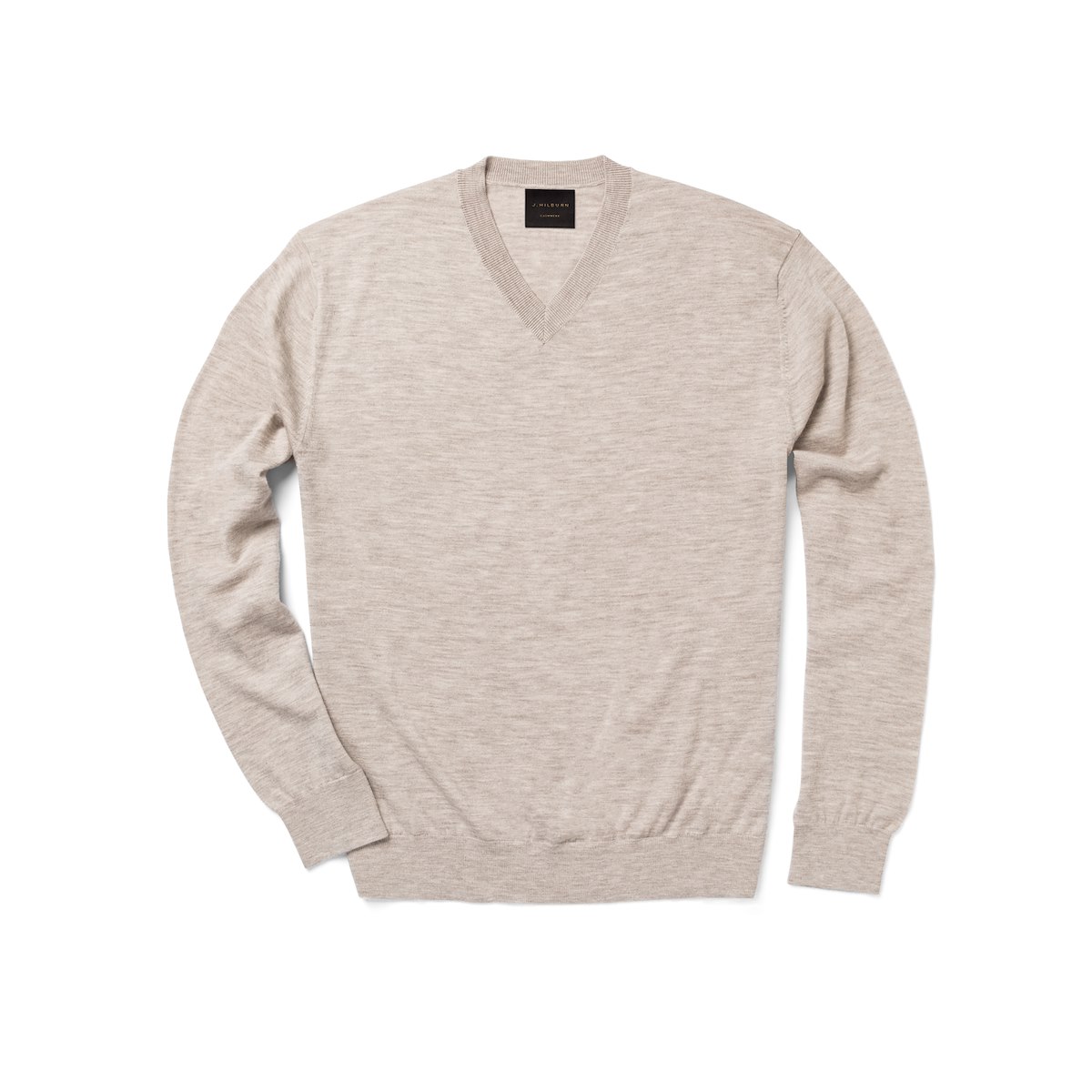 Cashmere V-Neck - Oatmeal Heather | J.Hilburn