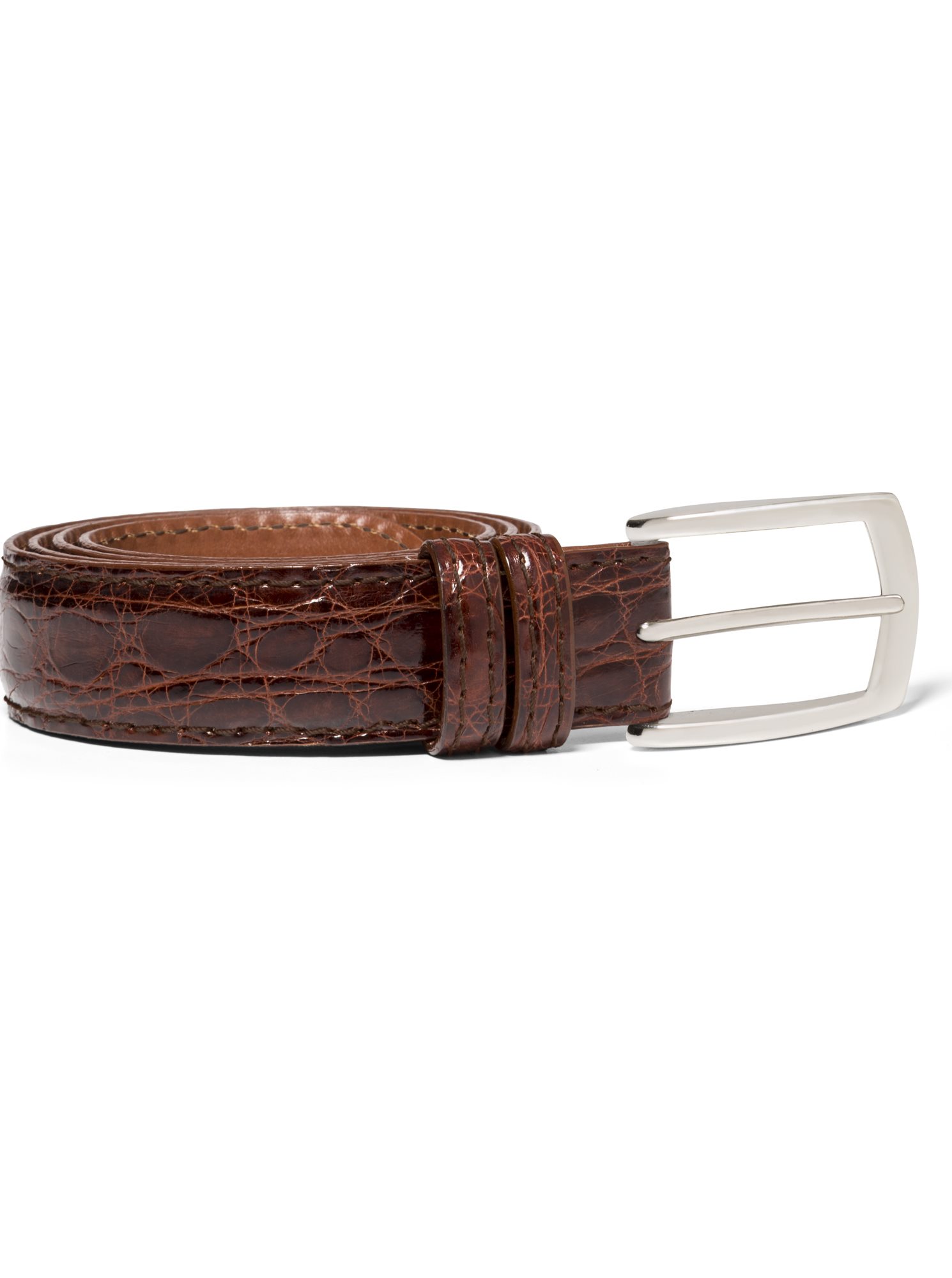 30 MM Custom Caiman Crocodile Belt - English Tan | J.Hilburn