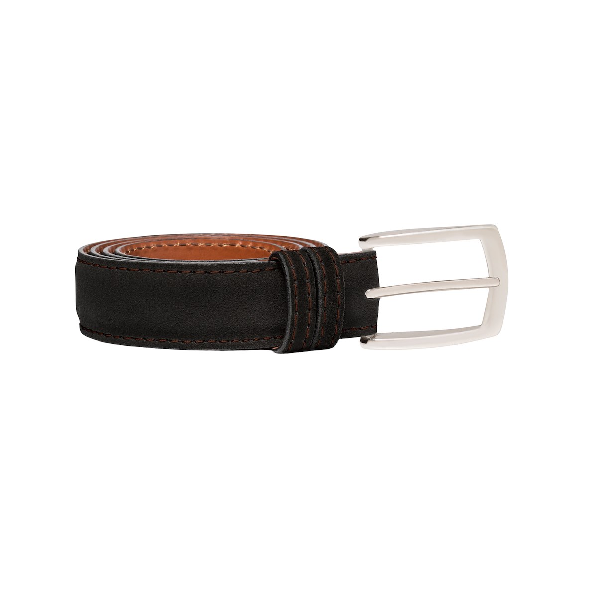 30MM Custom Suede Belt - Black | J.Hilburn