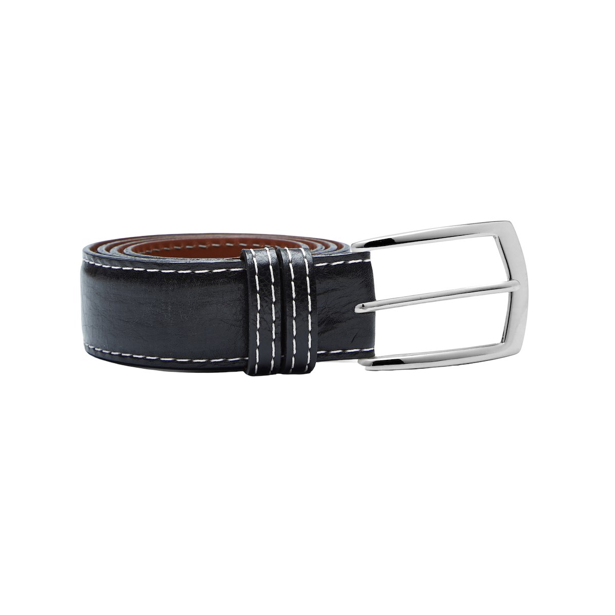 35MM Custom Leather Belt - Black | J.Hilburn