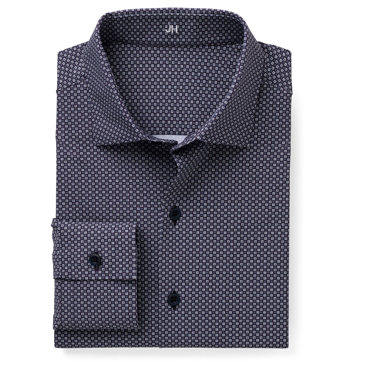 Navy Geo Square Performante Print | J.Hilburn