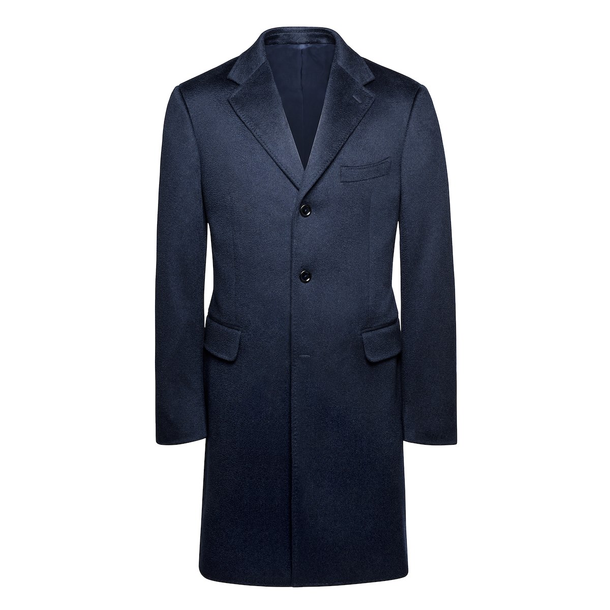 Navy Melange Cashmere Top Coat | J.Hilburn