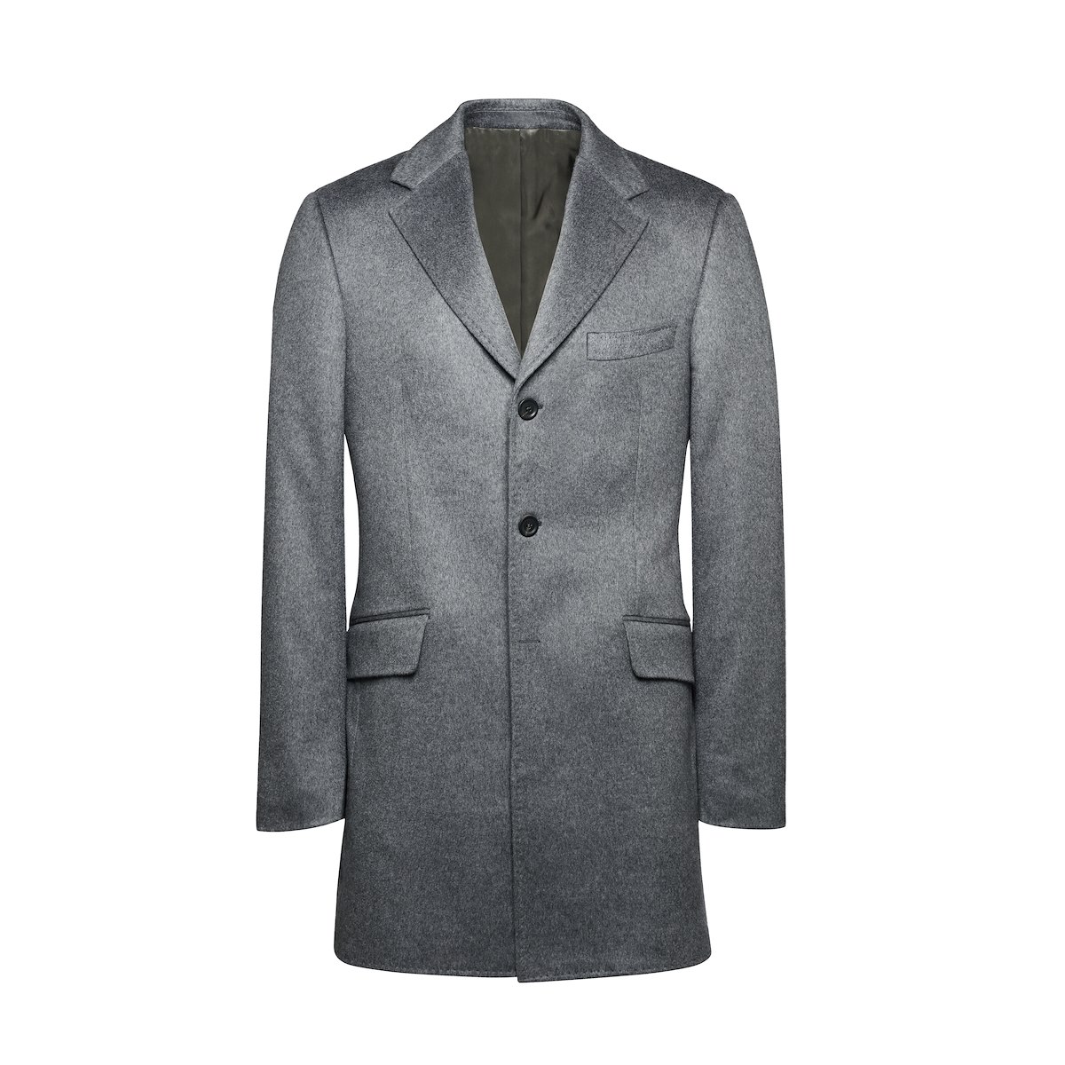 Dark Grey Melange Cashmere Car Coat | J.Hilburn