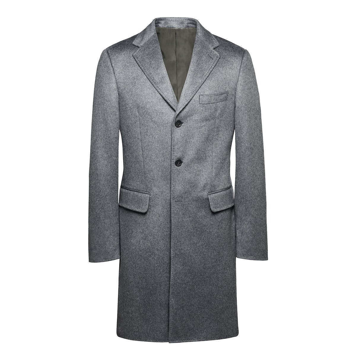 Dark Grey Melange Cashmere Top Coat | J.Hilburn