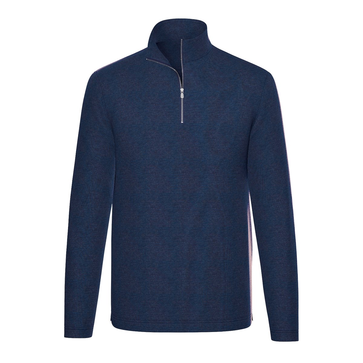 Blue on Blue Houndstooth Jacquard Knit | J.Hilburn