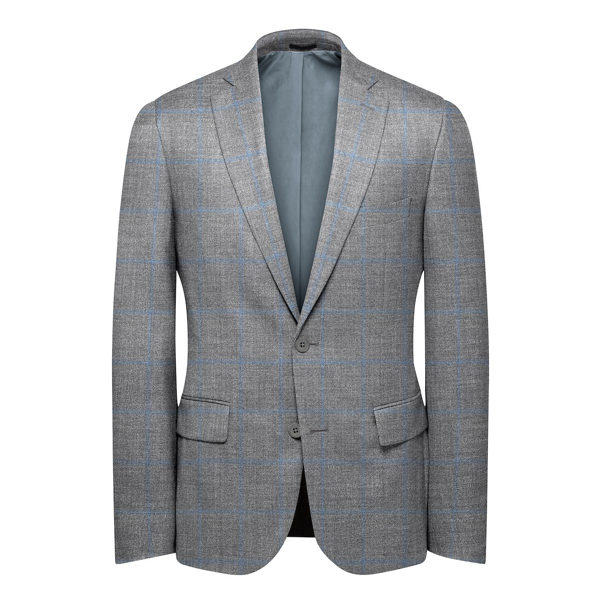 lbm blue and brown windowpane soft coat