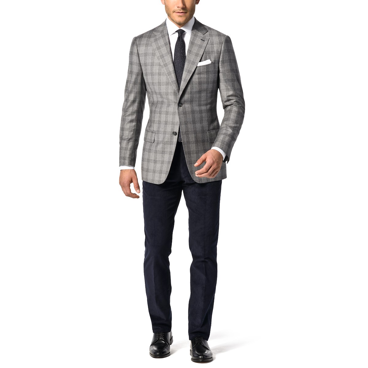 Grey Cashmere Blend Plaid | J.Hilburn