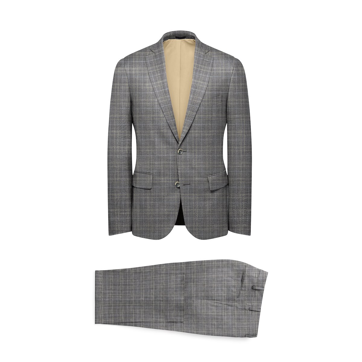 Grey with Light Blue Glen Plaid | J.Hilburn