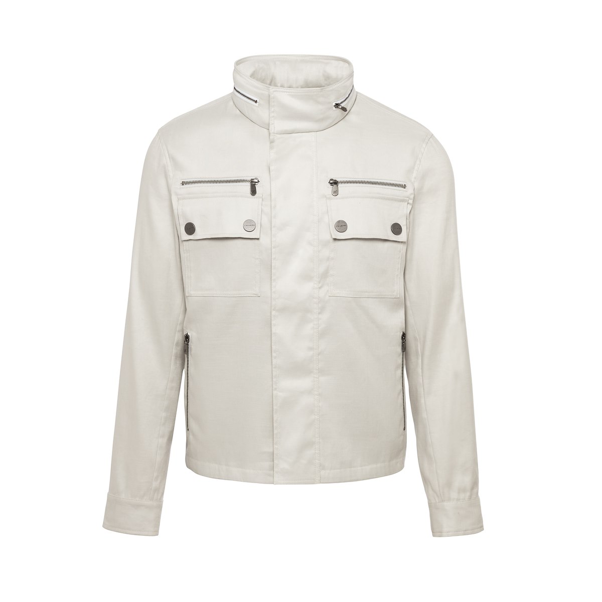 Bone Cotton Linen Moto Jacket | J.Hilburn