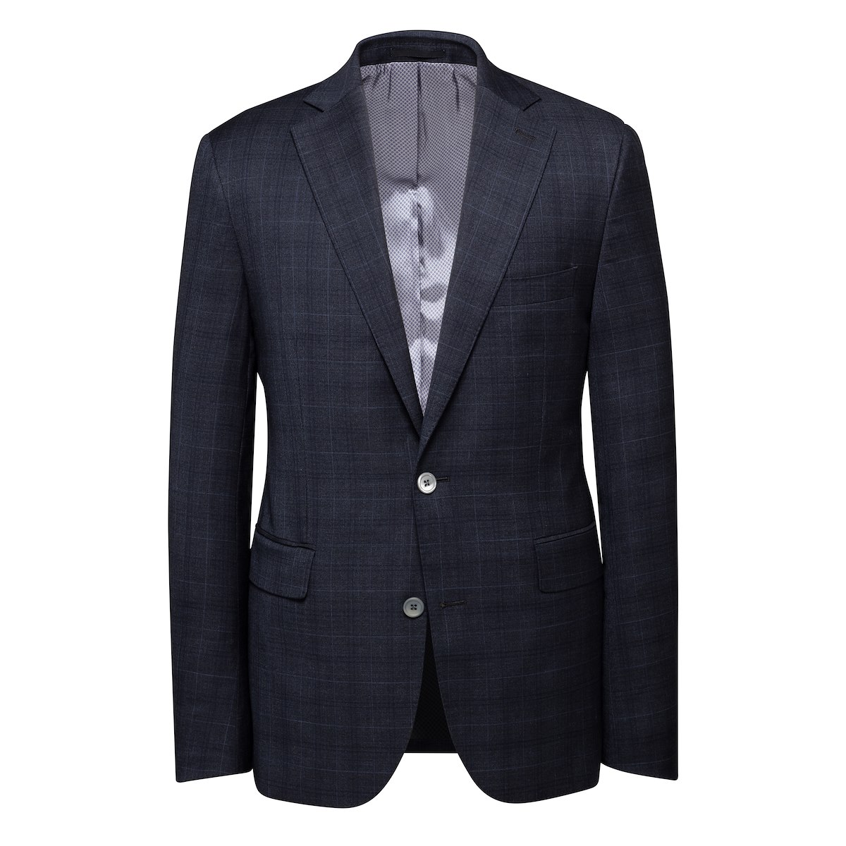 Navy with Light Blue Gentle Plaid | J.Hilburn