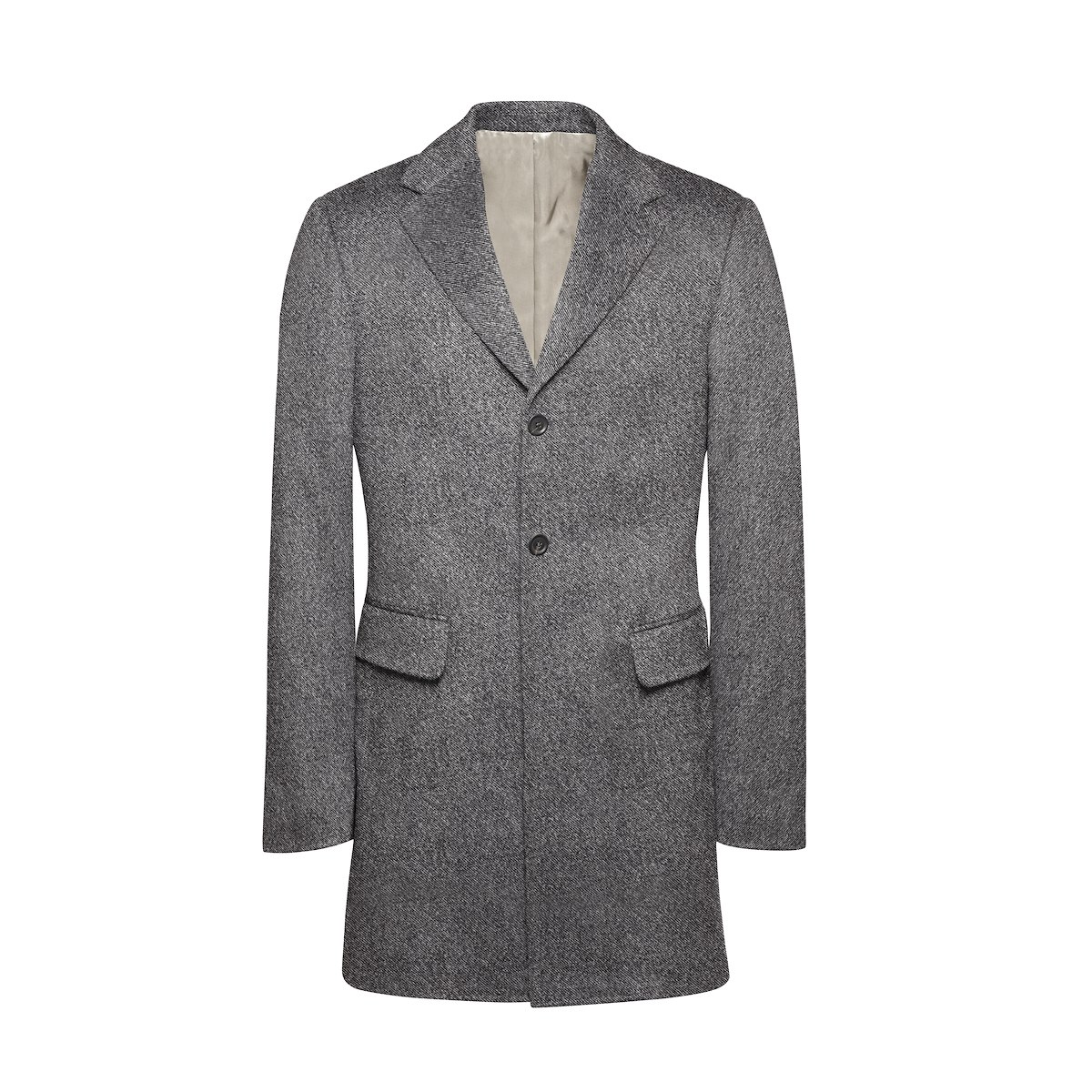 Grey Diagonal Twill Car Coat | J.Hilburn