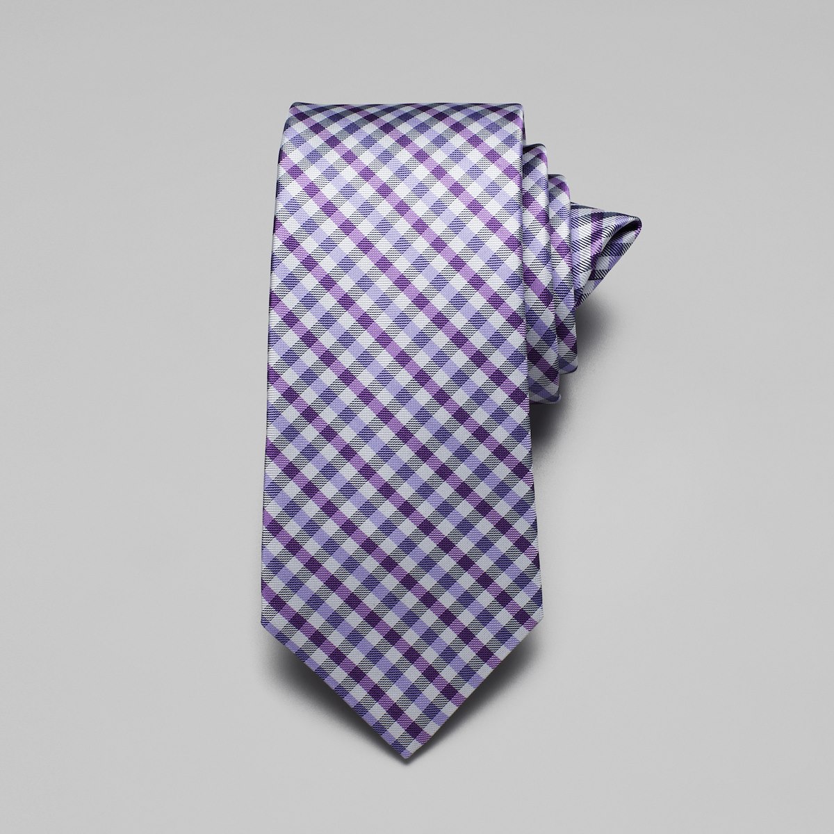 Gingham Tie Purple J Hilburn
