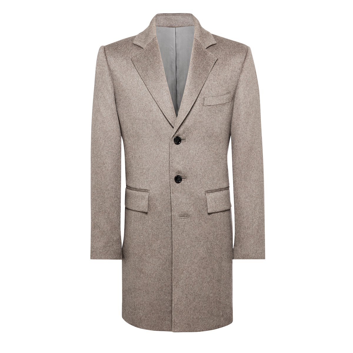 Top Coat-Taupe Mélange Cashmere | J.Hilburn