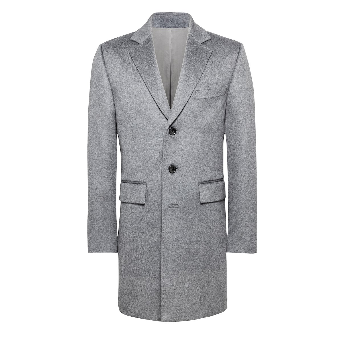 Top Coat-Grey Mélange Cashmere | J.Hilburn