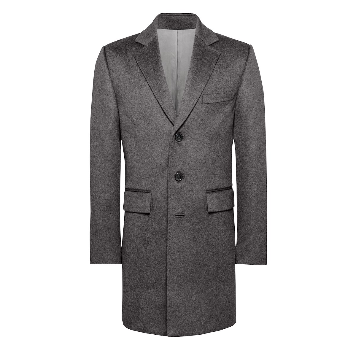 Top Coat-Charcoal Mélange Wool | J.Hilburn