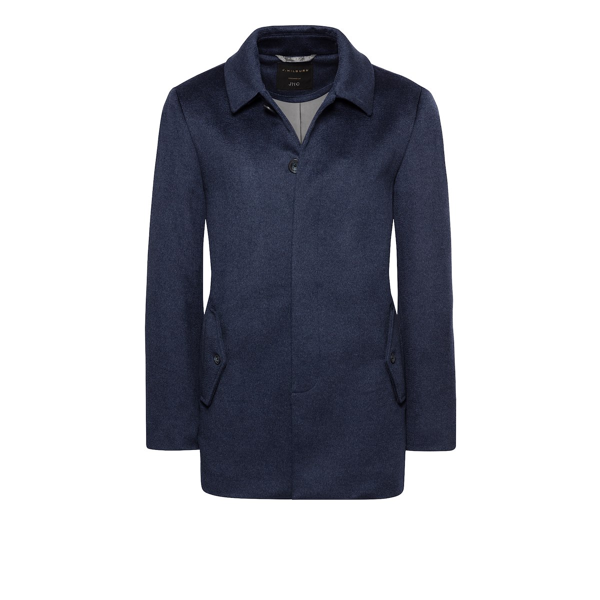 Navy Mélange Wool-Car Coat | J.Hilburn