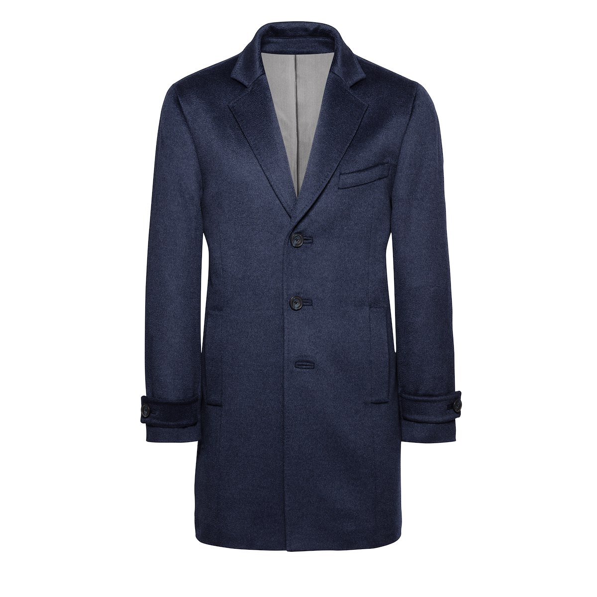 Navy Mélange WoolTop Coat J.Hilburn