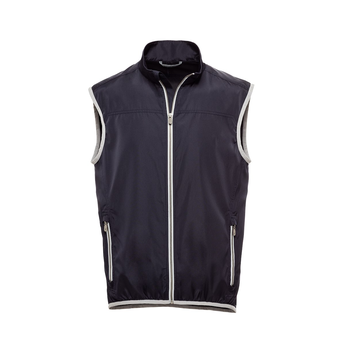 Navy Solid Brushed PolyesterGolf Vest J.Hilburn