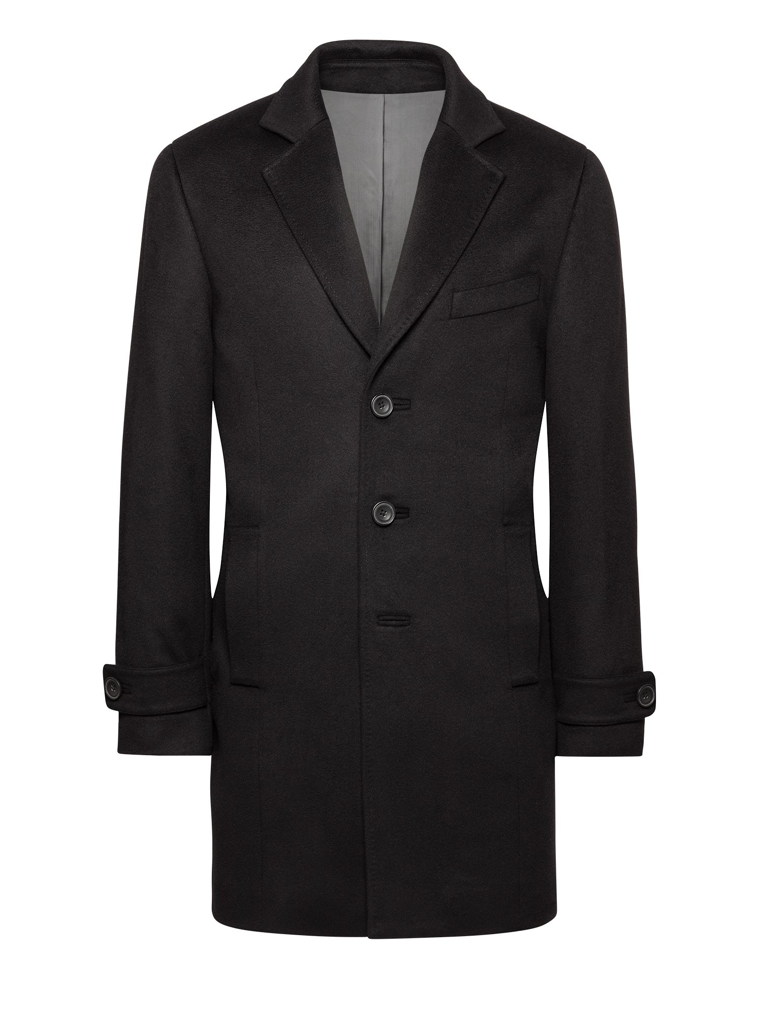 Black Wool-Top Coat | J.Hilburn