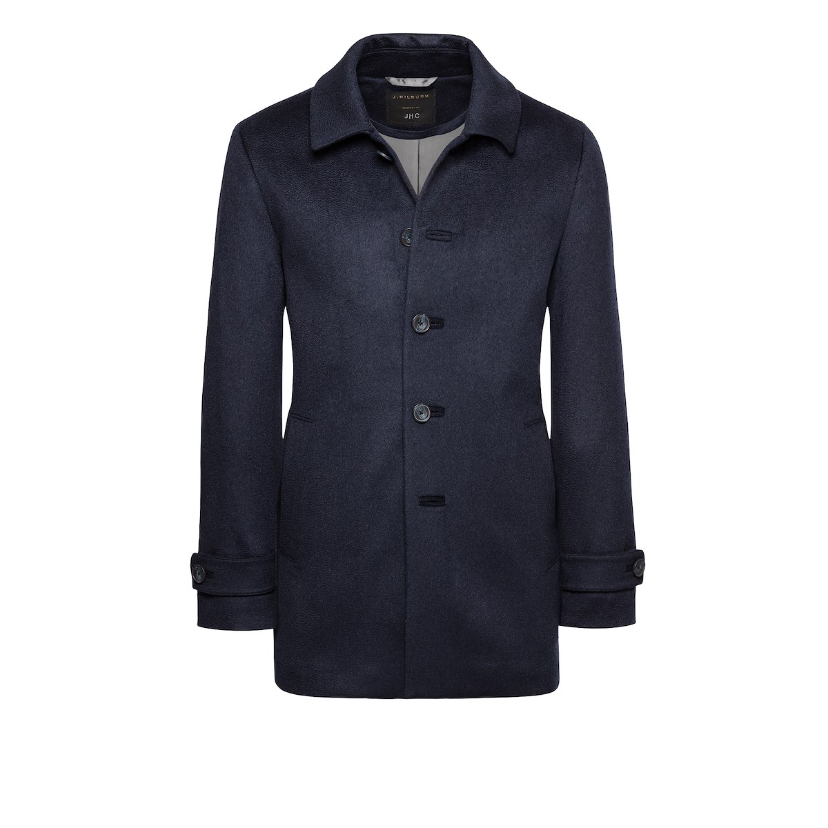 Navy Mélange Cashmere-Car Coat | J.Hilburn