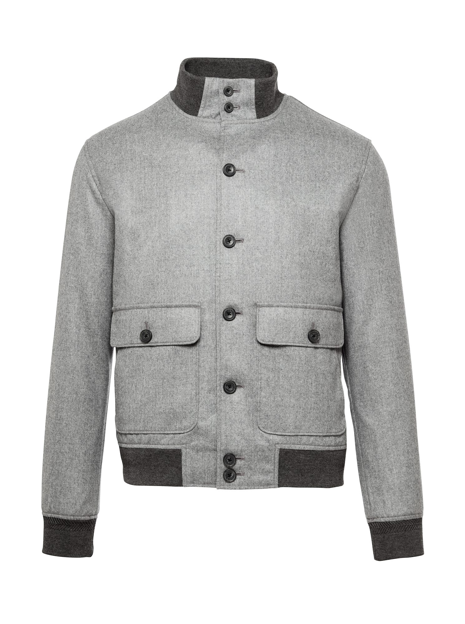 Soft Grey Flannel Harrington Jacket | J.Hilburn