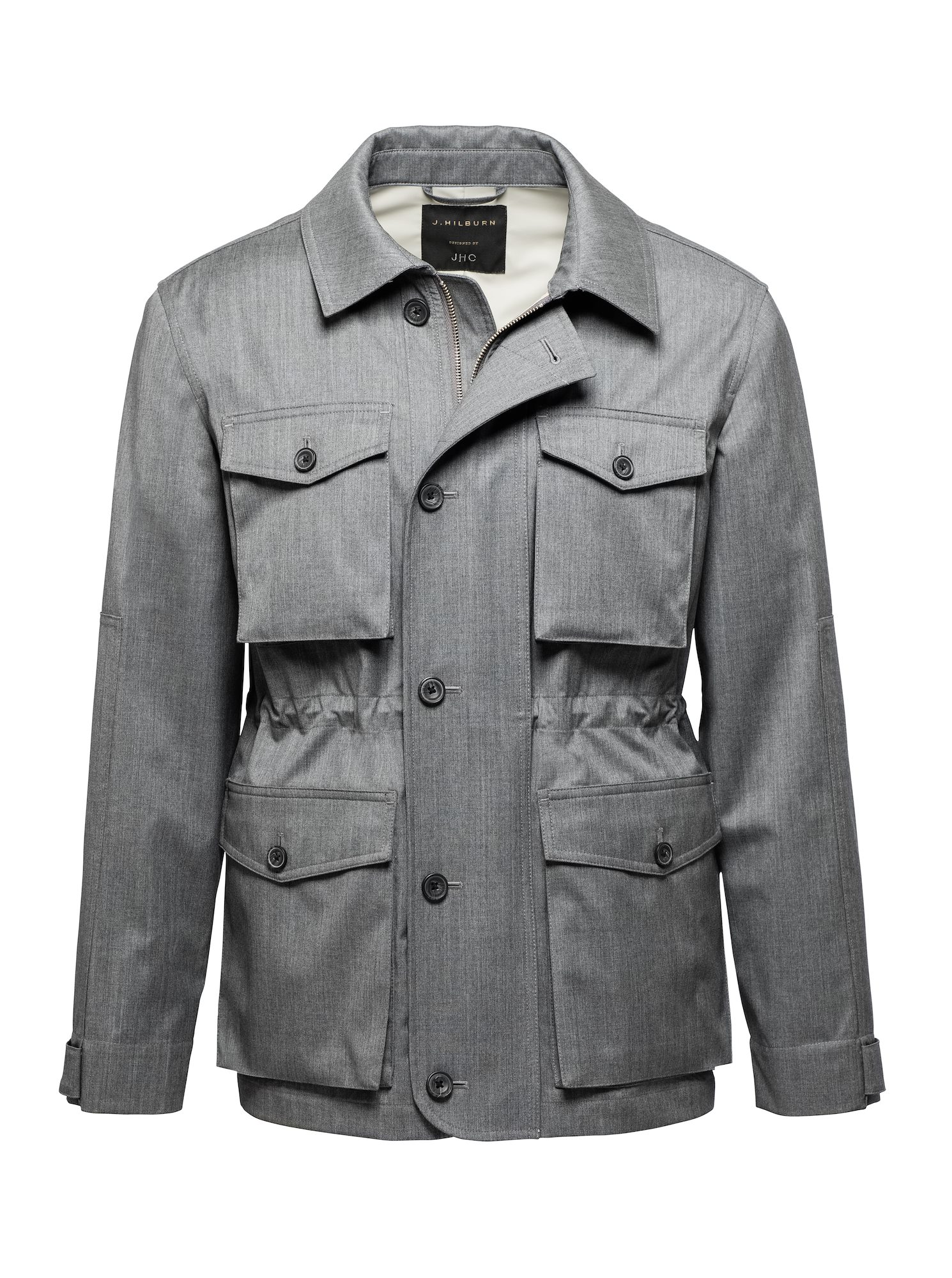 Grey with Light Grey Solid Field Jacket | J.Hilburn