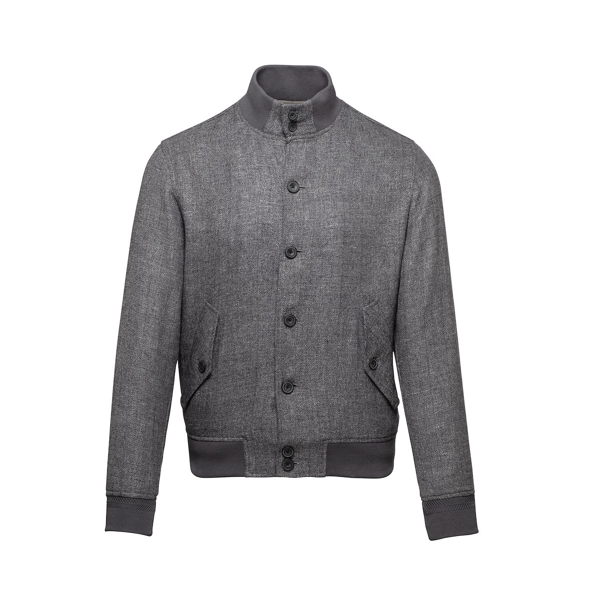 Slate Grey Wool Linen Harrington Jacket J.Hilburn