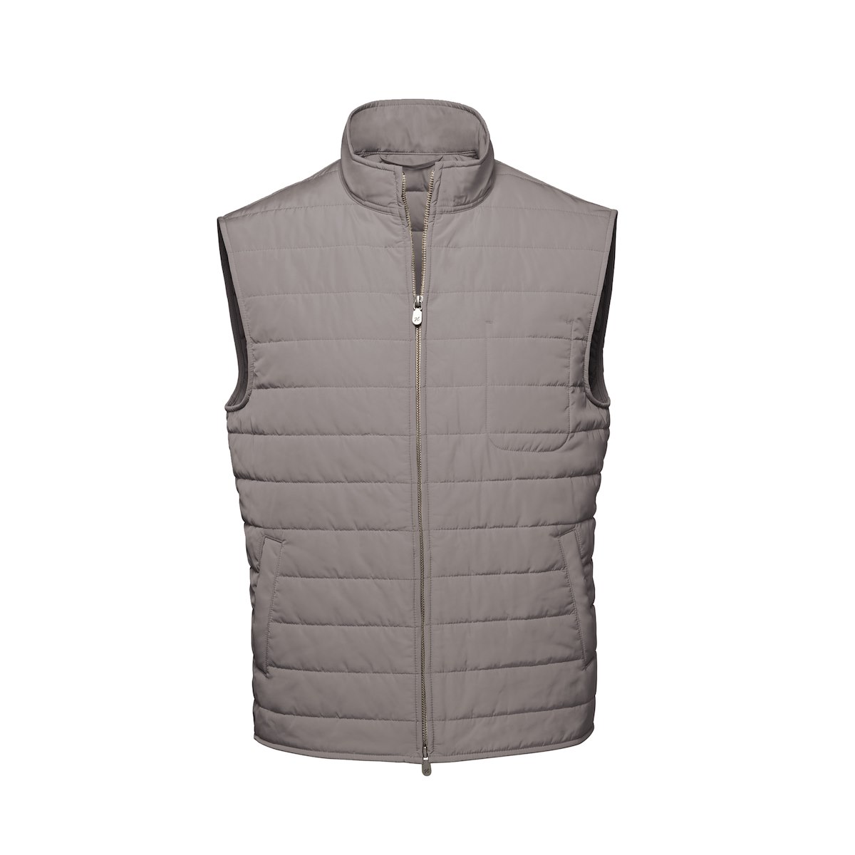 Mid Grey Tech Quilted Vest J.Hilburn