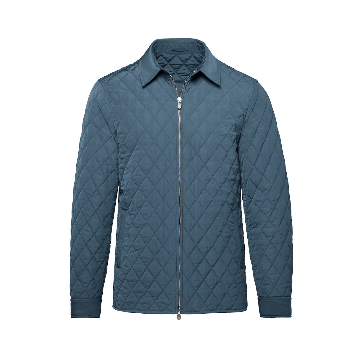 Steel Blue Tech Quilted Shirt Jacket J.Hilburn