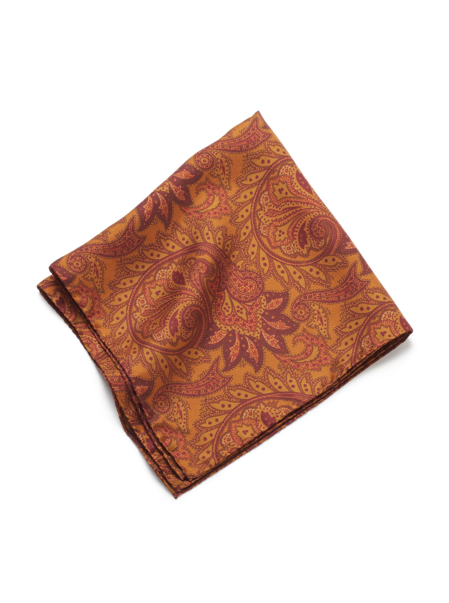 Tonal Paisley Pocket Square - Gold | J.Hilburn