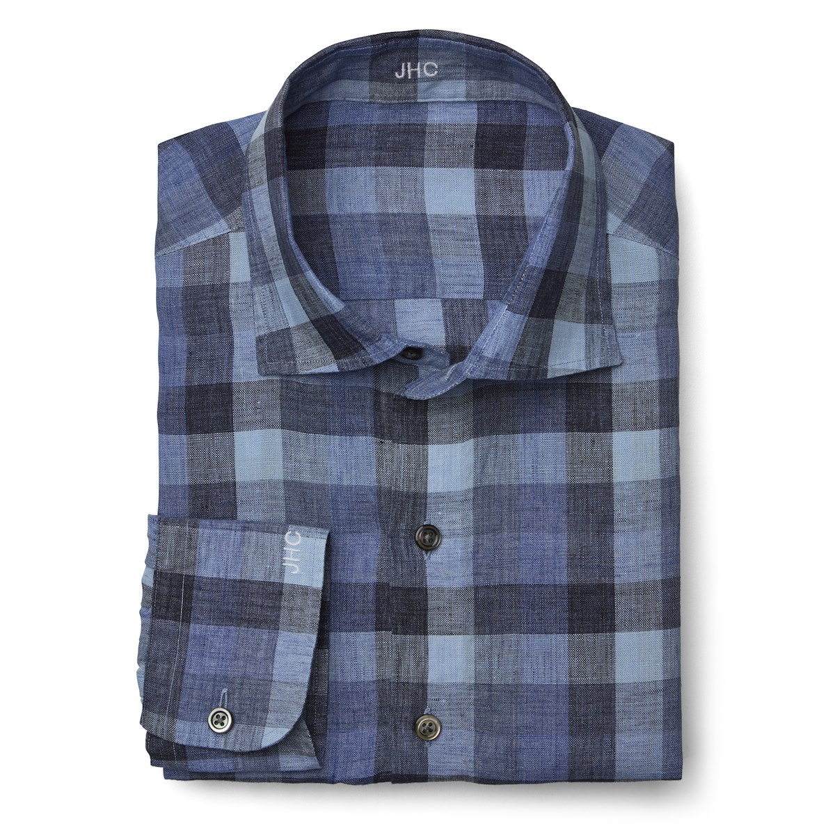 Multi Blue Linen Gingham J.Hilburn