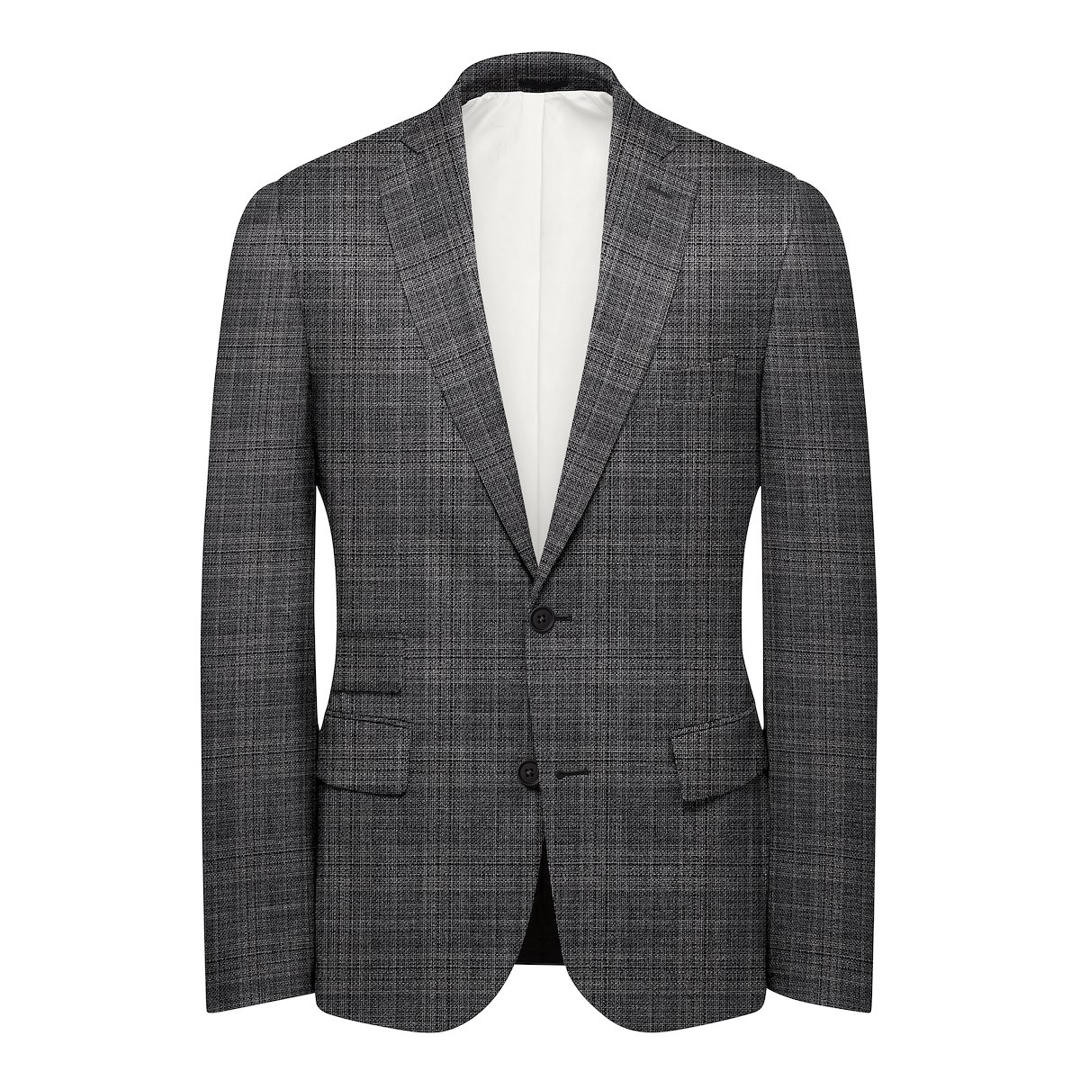 Charcoal Black and White Textured Check J.Hilburn