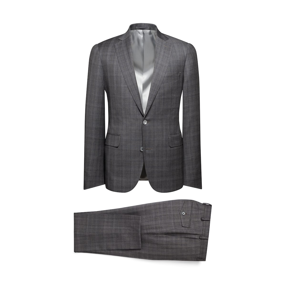 Grey and Navy Tonal Glen Plaid Flexo | J.Hilburn