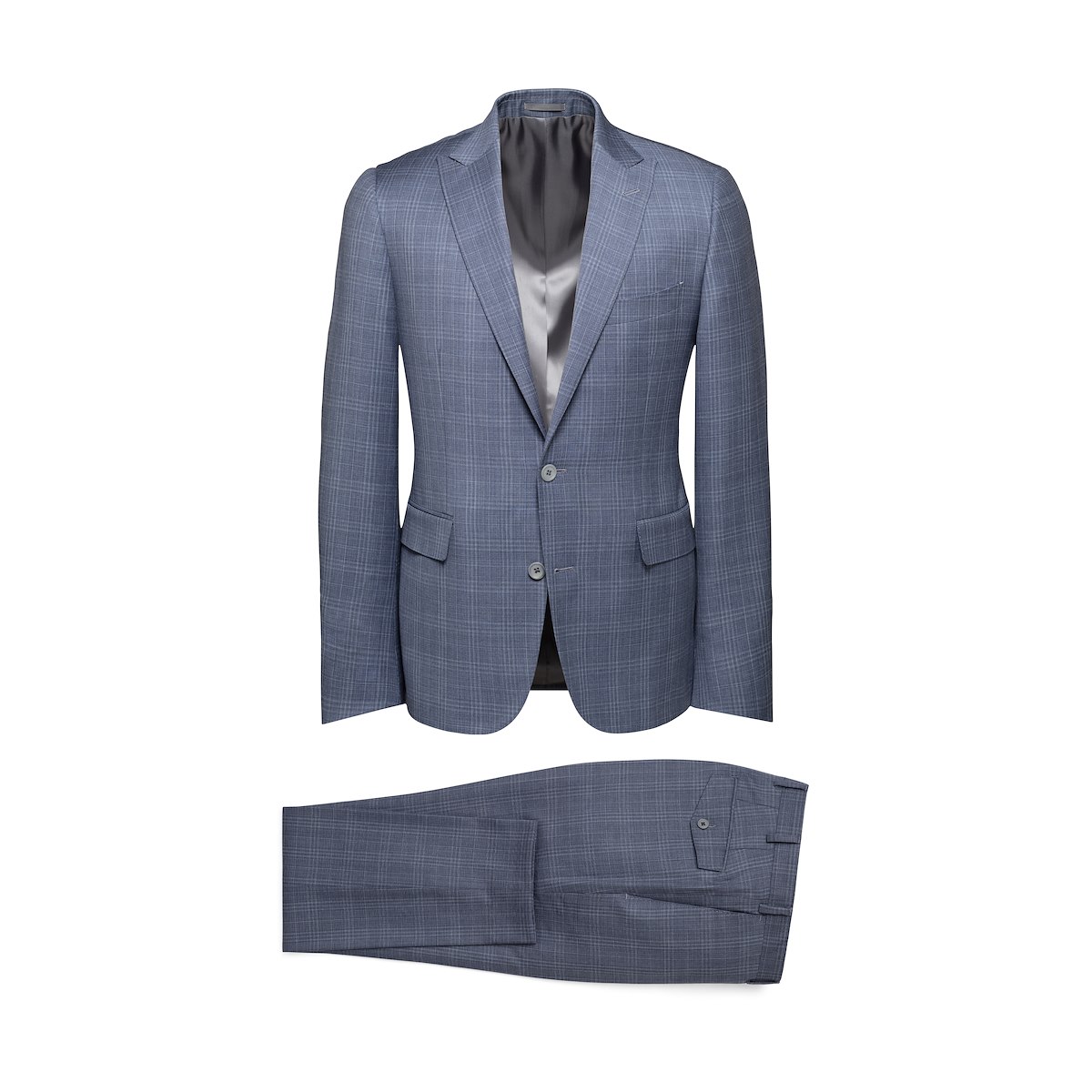 Steel Blue Tonal Glen Plaid | J.Hilburn