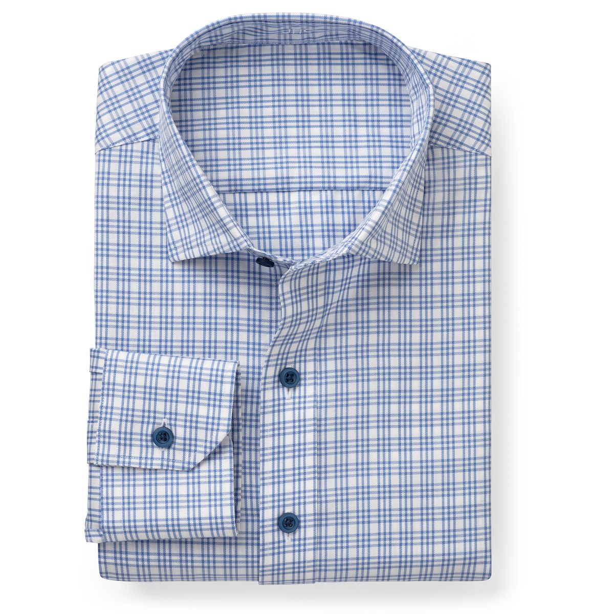 Blue and White Neat Check J.Hilburn