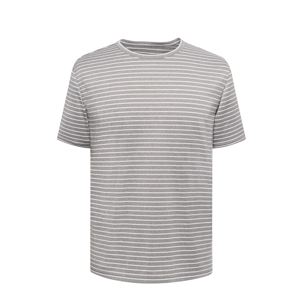 Light Grey Mélange Stripe Tech Poly | J.Hilburn