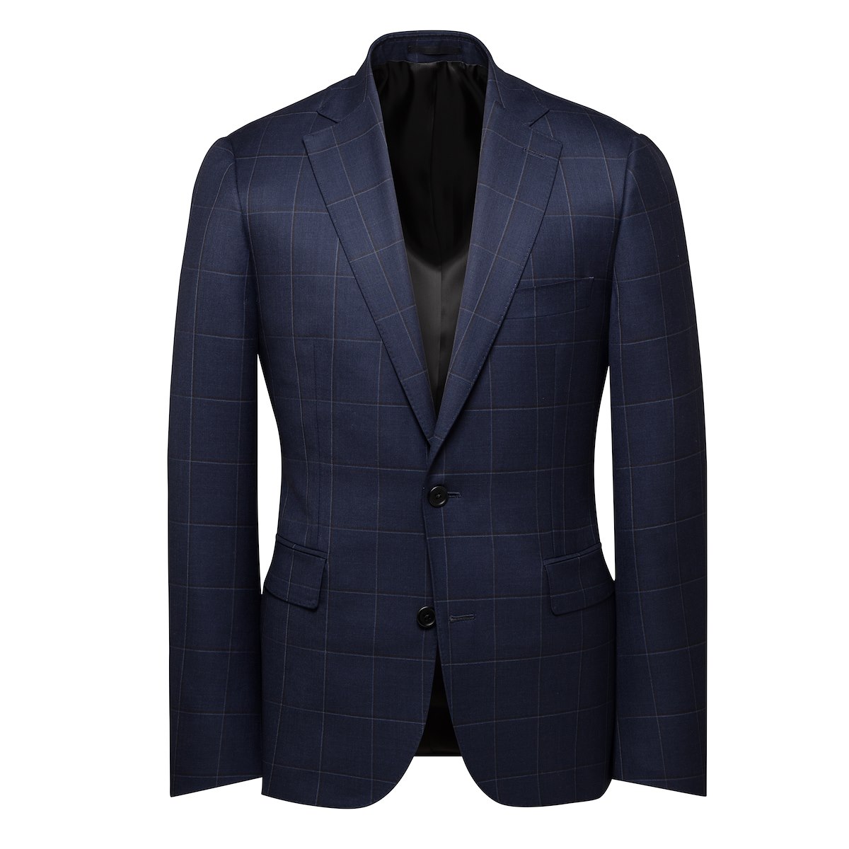 Navy With Sky Blue Windowpane 