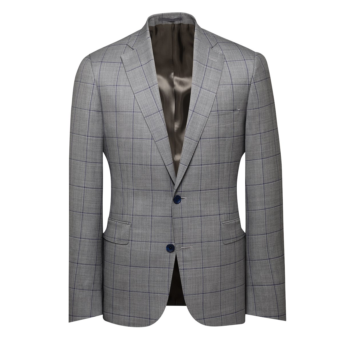 Sharkskin Grey with Navy Windowpane | J.Hilburn