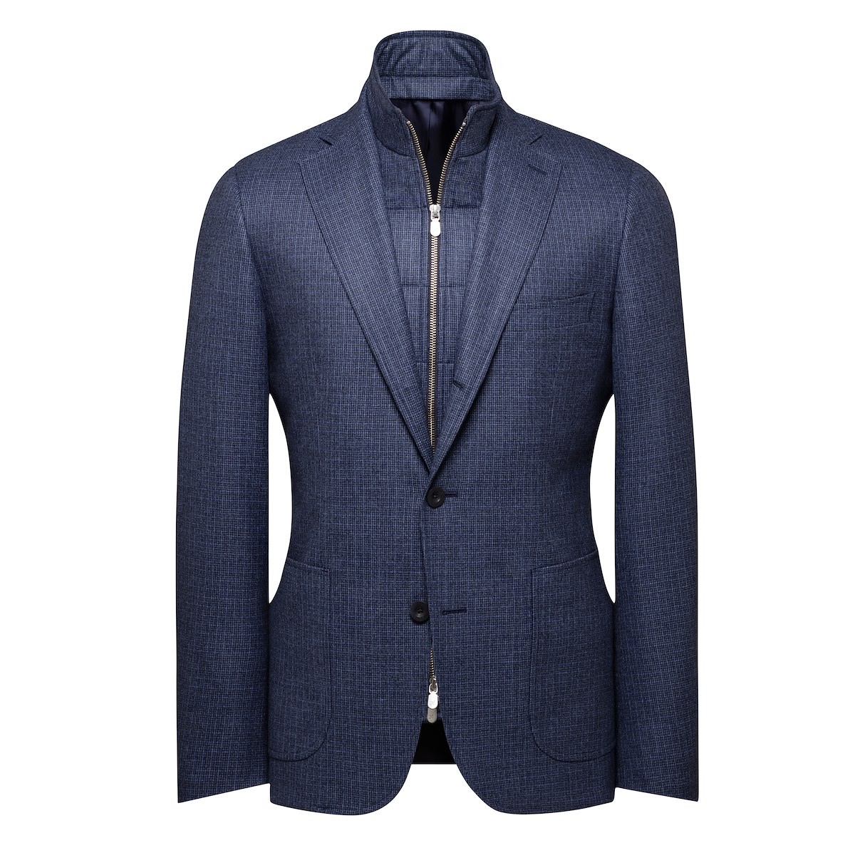 Blue on Blue Houndstooth | J.Hilburn