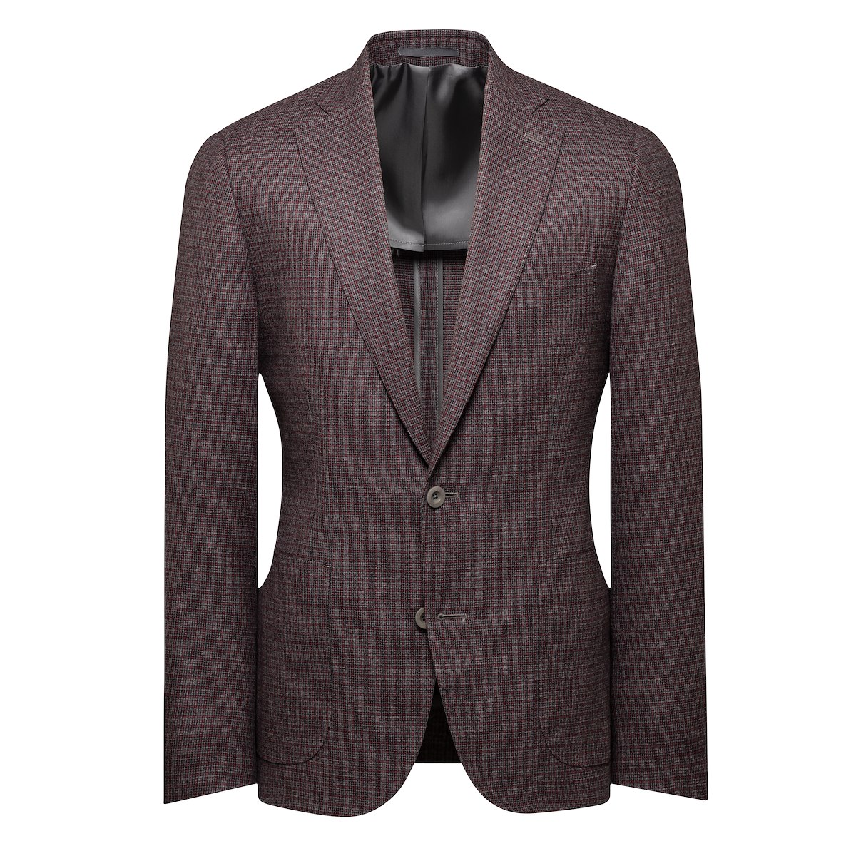 Charcoal and Burgundy Houndstooth | J.Hilburn