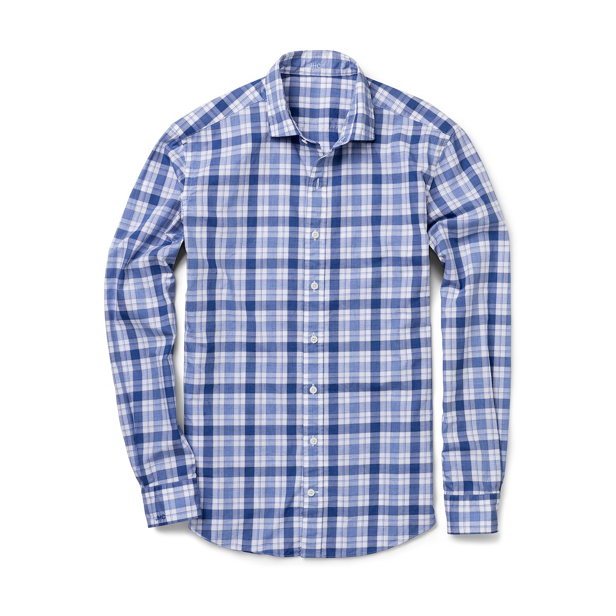 Blue Brushed Melange Plaid | J.Hilburn