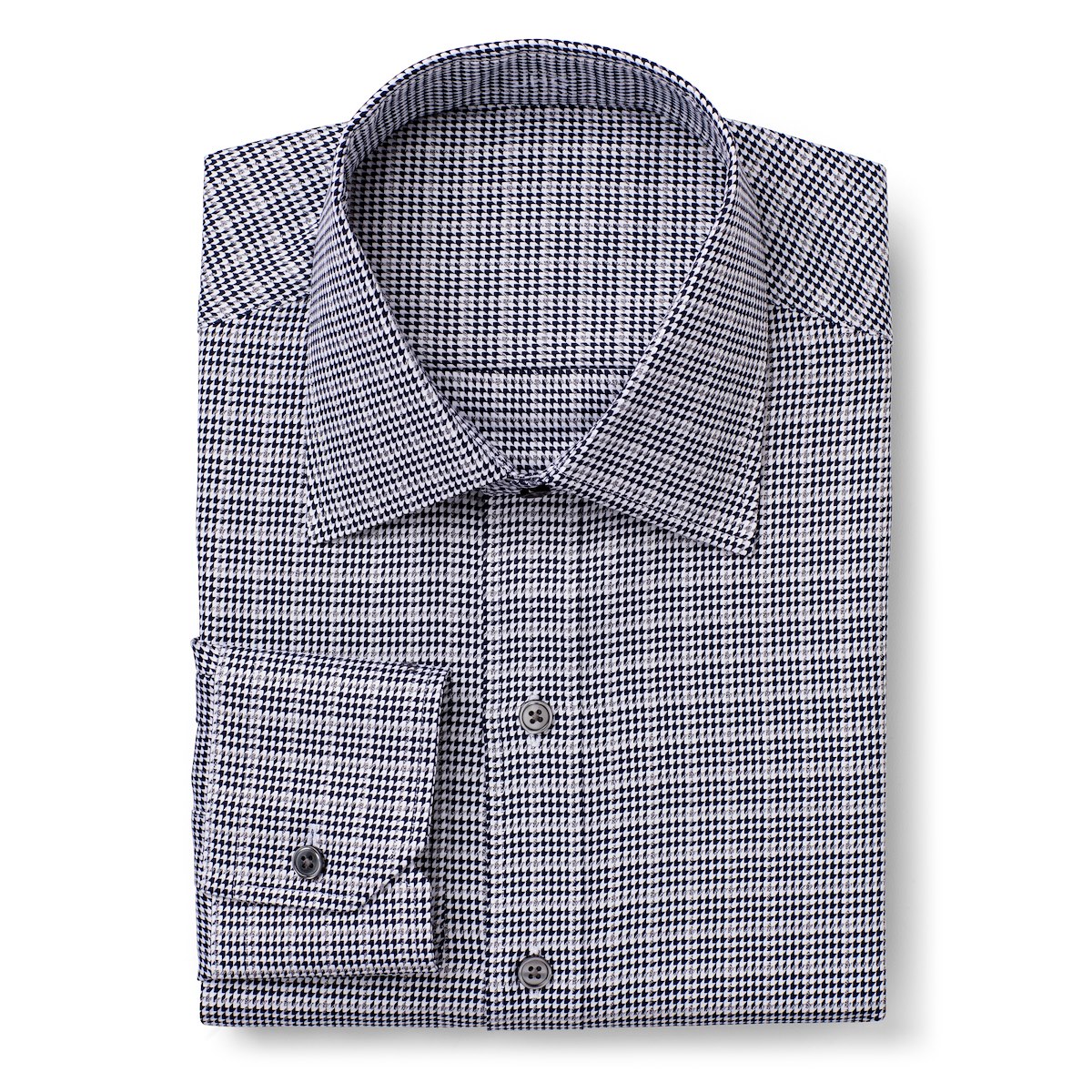 Midnight Blue Houndstooth with Grey Windowpane | J.Hilburn