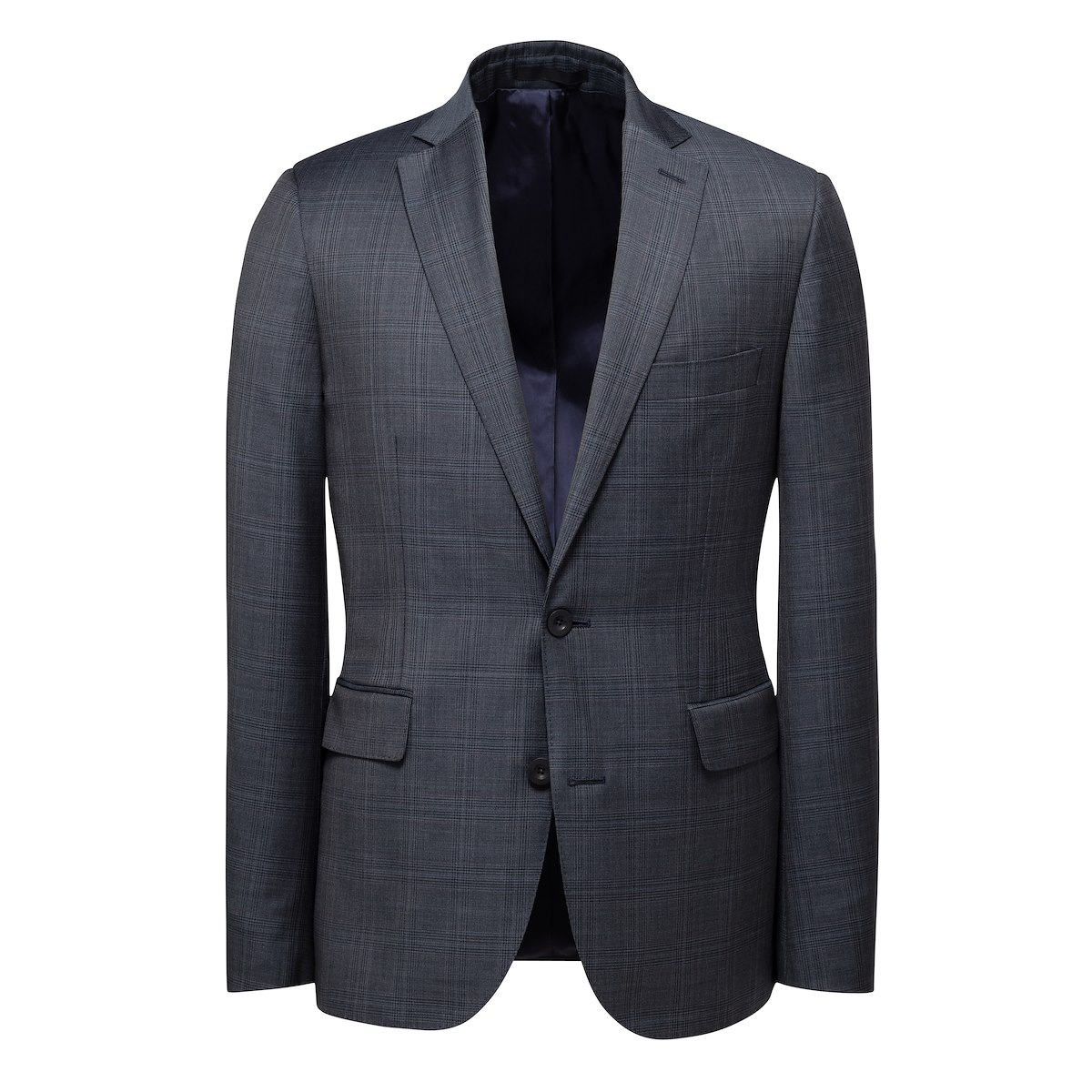 Steel Blue Tonal Glen Plaid | J.Hilburn