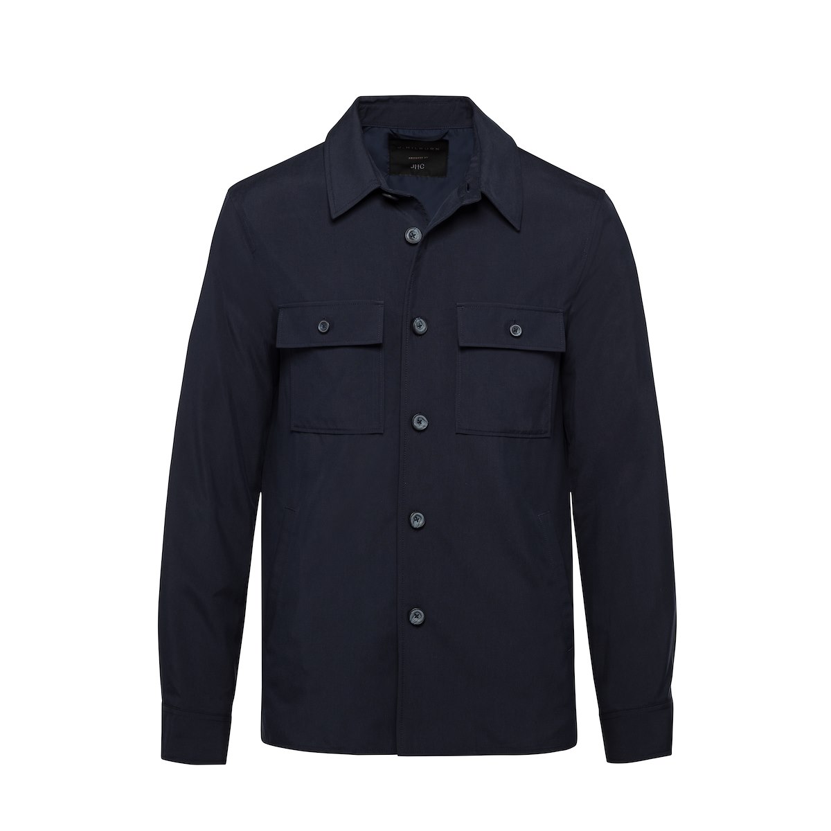 Blue Silkskin Shirt Jacket | J.Hilburn